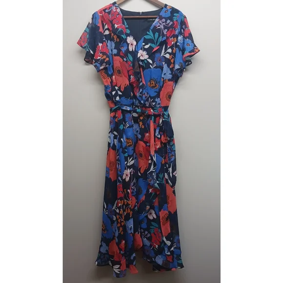 Lane bryant top blue floral dress